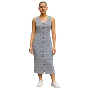 NWT Striped Beach/ summer / comfy Dress for Women Sleeveless Slit Casual